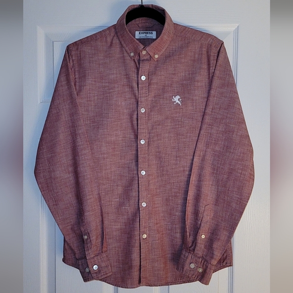 Men's Express - button down - small - red - Picture 1 of 4